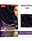 Wella Koleston Supreme Blue Black Hair Dye 2/8: Intense Color, Gray Coverage & Conditioning - At-Home Permanent Hair Color Kit Wella Koleston Blue Black Hair Dye: Gray Coverage & Shine hair dye, hair color, at home hair color, blue black hair dye, permanent hair color, hair coloring kit, gray hair coverage, wella koleston, hair treatment after coloring, blue hair dye, black hair dye, hair color for women, hair color for gray coverage, at-home hair color kit, luxurious hair dye, oil care elixir, color reacti