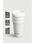Stevig Bubble Stainless Steel Thermos in White Stone 600ml