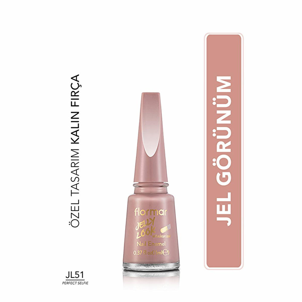 Flormar Jelly Look Nail Polish - High-Pigment, Gel Finish, Long Lasting | JL51 Perfect Selfie - view 2