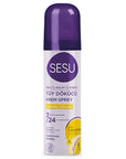 Sesu 8-Minute Hair Removal Cream Spray for All Skin Types - Quick, Easy, Dermatologically Tested Sesu Hair Removal Cream Spray - Quick & Easy Hair Removal hair removal cream spray, depilatory cream for all skin types, quick hair removal, sensitive skin hair removal, dermatologically tested hair removal products, Sesu, hair removal for women, easy hair removal, smooth skin, Panthenol, Vitamin E, AromaGuard technology, cosmetic, personal care, beauty products