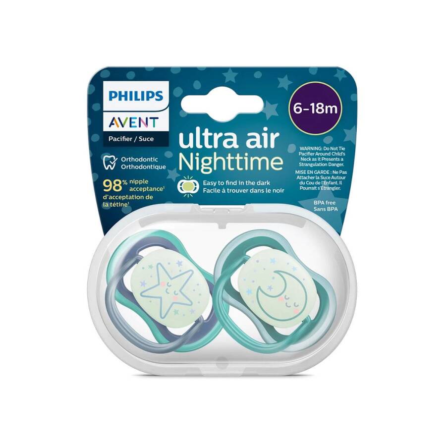 Philips Avent Ultra Air Night Pacifier 6-18M 2-Pack
