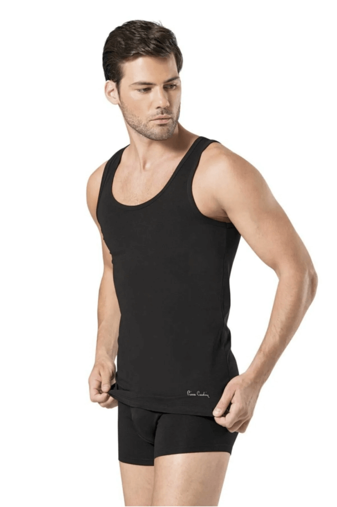 Pierre Cardin 155 Undershirt & Boxer Set in Black