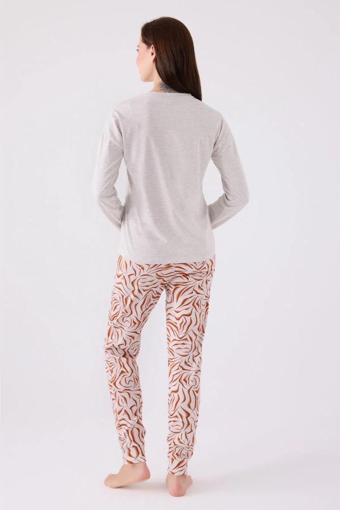 Pierre Cardin 8860-S Women's Long Sleeve Pajama Set Cream