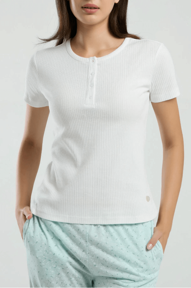Pierre Cardin 8989-S Women's Pajama Set in White