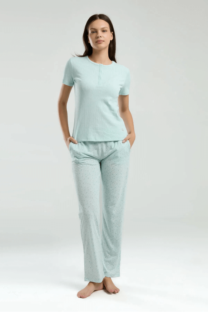 Pierre Cardin 8989-S Women's Pajama Set in Mint