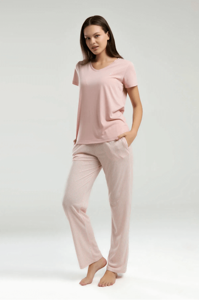 Pierre Cardin 9011-S Women's Soft Pajama Set in Coral