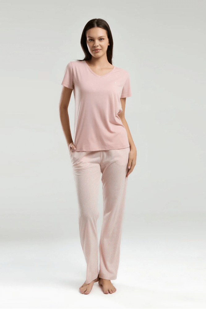 Pierre Cardin 9011-S Women's Soft Pajama Set in Coral