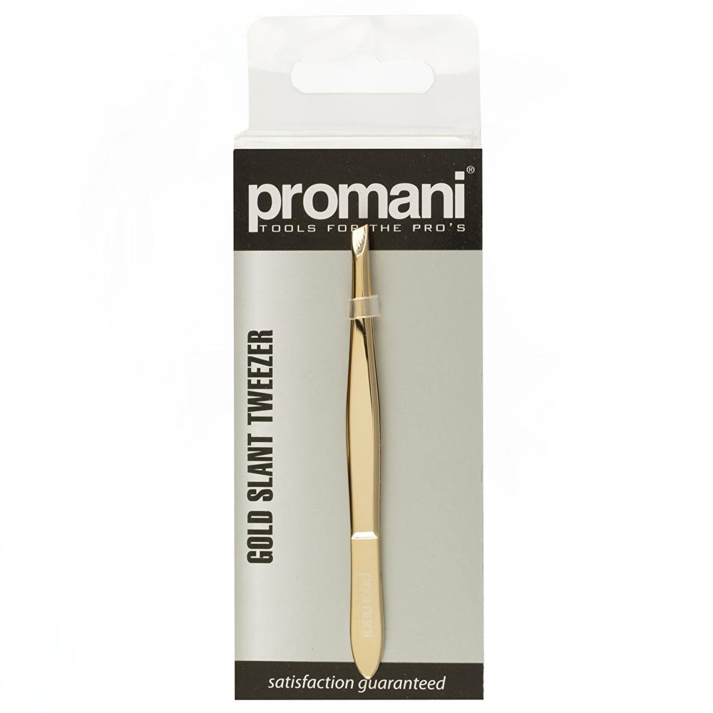 Promani Slanted Tip Tweezers for Precise Hair Removal - Eyebrow Tweezers for Effective Short Hair Grooming - Eyebrow Pencil