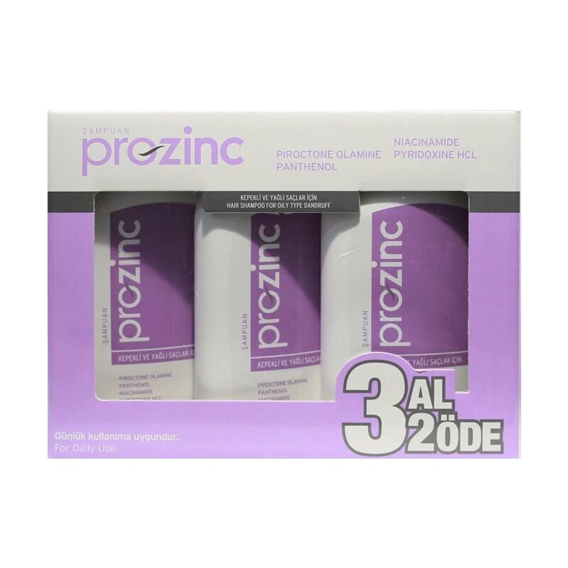 Prozinc Dandruff Control Shampoo for Oily Hair 3x300ml