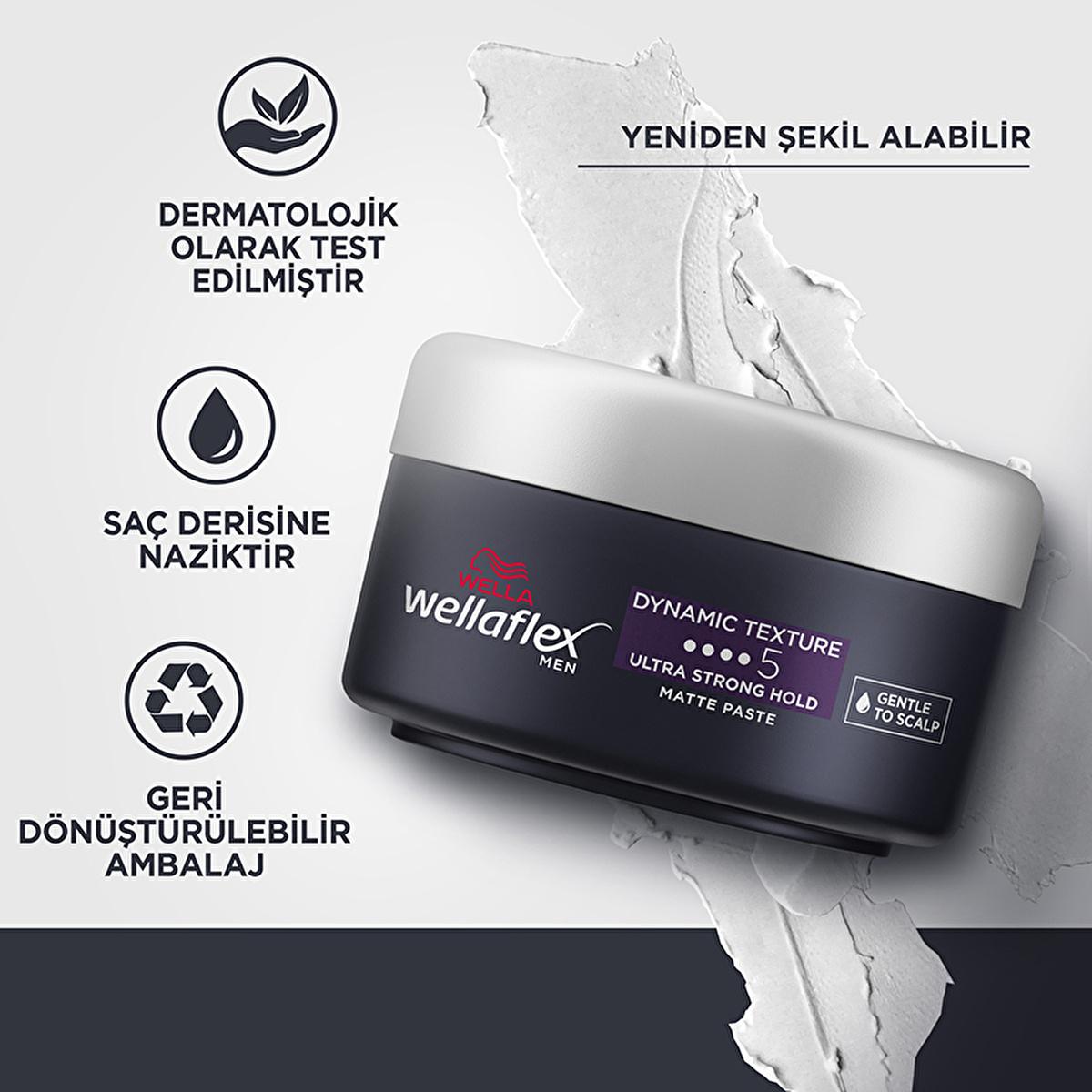 wella-wellaflex-men-dynamic-texture-mat-paste-75ml, wella-men-hair-wax-ultra-strong-hold Wella Wellaflex Men Dynamic Texture Mat Paste - Ultra Strong Hold Hair Wax | 75 ml Wella Wellaflex Men Dynamic Texture Mat Paste - Ultra Strong Hold wella, men-hair-care, hair-wax, ultra-strong-hold, dynamic-texture, vegan-hair-care, men-hairstyling, stylish-men, hair-paste, ai-generated