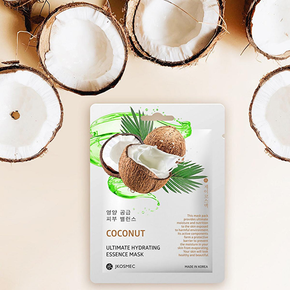 JKosmec Hydrating Coconut Face Mask - 25ml, Natural Skincare for Dry Skin, Moisturizing Coconut Water & Oil - Face Mask