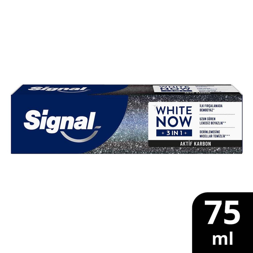 Signal White Now 3 in 1 Active Charcoal Toothpaste 75 ml