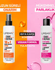 Urban Care Shake N Repair: 10-in-1 Leave-In Hair Care Spray - Heat Protection, Damage Repair, Frizz Control, Vegan - 6.76 fl oz Urban Care Hair Spray: Heat Protection, Frizz Control, Vegan hair care spray, leave-in conditioner, dry hair treatment, damaged hair repair, heat protectant spray, frizz control spray, vegan hair care, hyaluronic acid hair spray, UV protection hair spray, 10-in-1 hair treatment, hair spray, conditioner, hair repair, heat protection, frizz control, vegan, hyaluronic acid, UV protect
