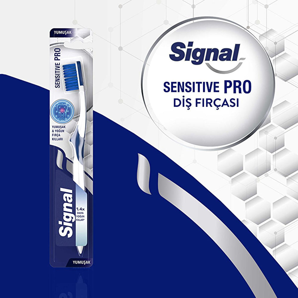 Signal Sensitive Pro Manual Toothbrush for Sensitive Teeth & Gums - Soft Bristle, Gentle Oral Care - Toothpaste