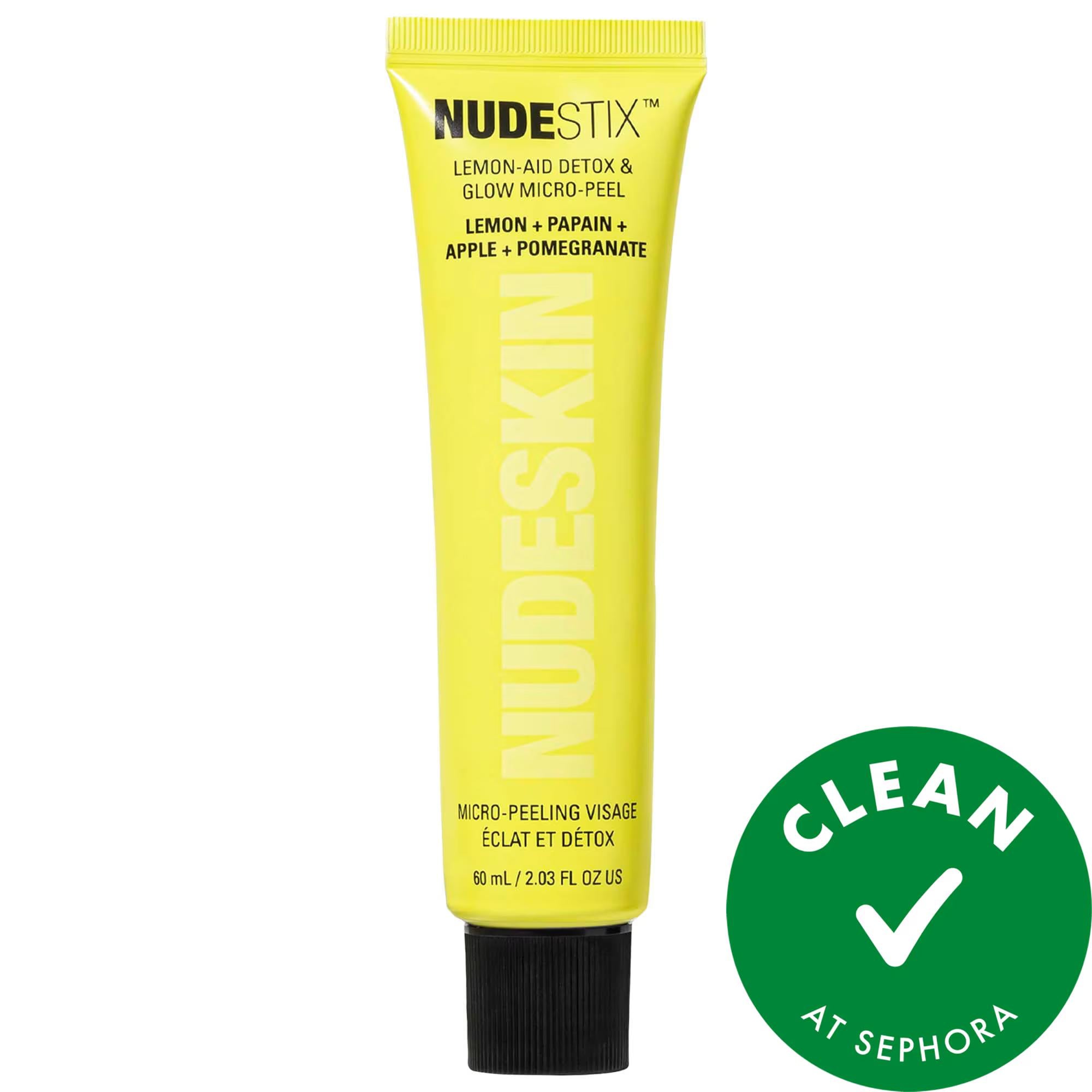 NUDESKIN Lemon-Aid Detox & Glow Micro-Peel - Vegan Chemical Exfoliating Peel for Glowing Skin, At-Home Skincare Solution NUDESKIN Lemon-Aid Detox & Glow Micro-Peel - Vegan Exfoliating Peel chemical exfoliating peel, at-home skincare, vegan skincare, glowing skin, pore cleansing, skincare, facial treatments, facial peels, clean beauty, natural skincare, cruelty-free, gluten-free, niacinamide, papaya extract, apple peel extract