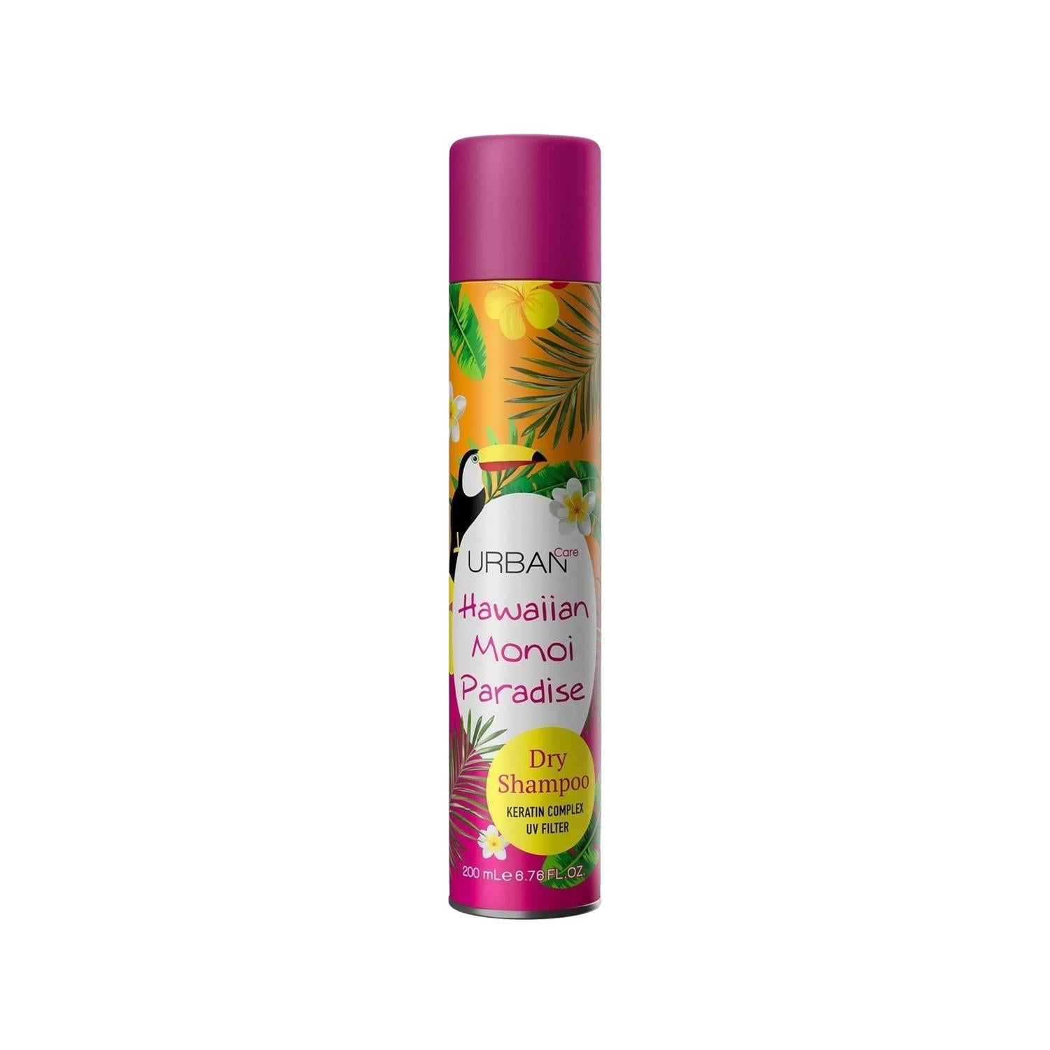 URBAN Care Volumizing Dry Shampoo Hawaiian Monoi Paradise 200ml - Absorbs Oil, Adds Volume URBAN Care Dry Shampoo - Adds Volume & Absorbs Oil dry shampoo, volumizing dry shampoo, Hawaiian Monoi dry shampoo, oil-absorbing hair product, waterless hair care, URBAN Care, hair care, cosmetic, fragrance, volume-enhancing, oil-absorbing, convenient hair care, travel hair care, on-the-go hair care