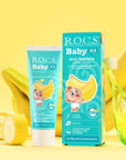ROCS Baby Toothpaste, 45g - Natural Banana Flavor, Fluoride-Free & SLS-Free for Infants & Toddlers ROCS Baby Toothpaste - Natural & Safe for Infants baby toothpaste, infant oral care, fluoride-free toothpaste, SLS-free toothpaste, natural baby toothpaste, banana flavored toothpaste for babies, gentle oral care, non-toxic toothpaste, baby oral hygiene, toddler toothpaste, safe toothpaste for infants