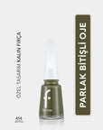Flormar Nail Enamel Yoğun Pigmentli Oje 454 Army Glam - Long-Lasting Nail Polish with Nourishing Formula - view 3