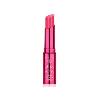 Golden Rose Glow Kiss Tinted Lip Balm-03 Berry Pink - Vegan Tinted Lip Balm with SPF 15 Protection Golden Rose Tinted Lip Balm with SPF 15 - Berry Pink tinted lip balm, vegan lip care, moisturizing lip balm with SPF, berry pink lip balm, natural lip color enhancer, lip care, SPF 15, Shea Butter, Hyaluronic Acid, Vitamin E, vegan cosmetics, natural beauty, lip balm with color, everyday lip care, outdoor lip protection