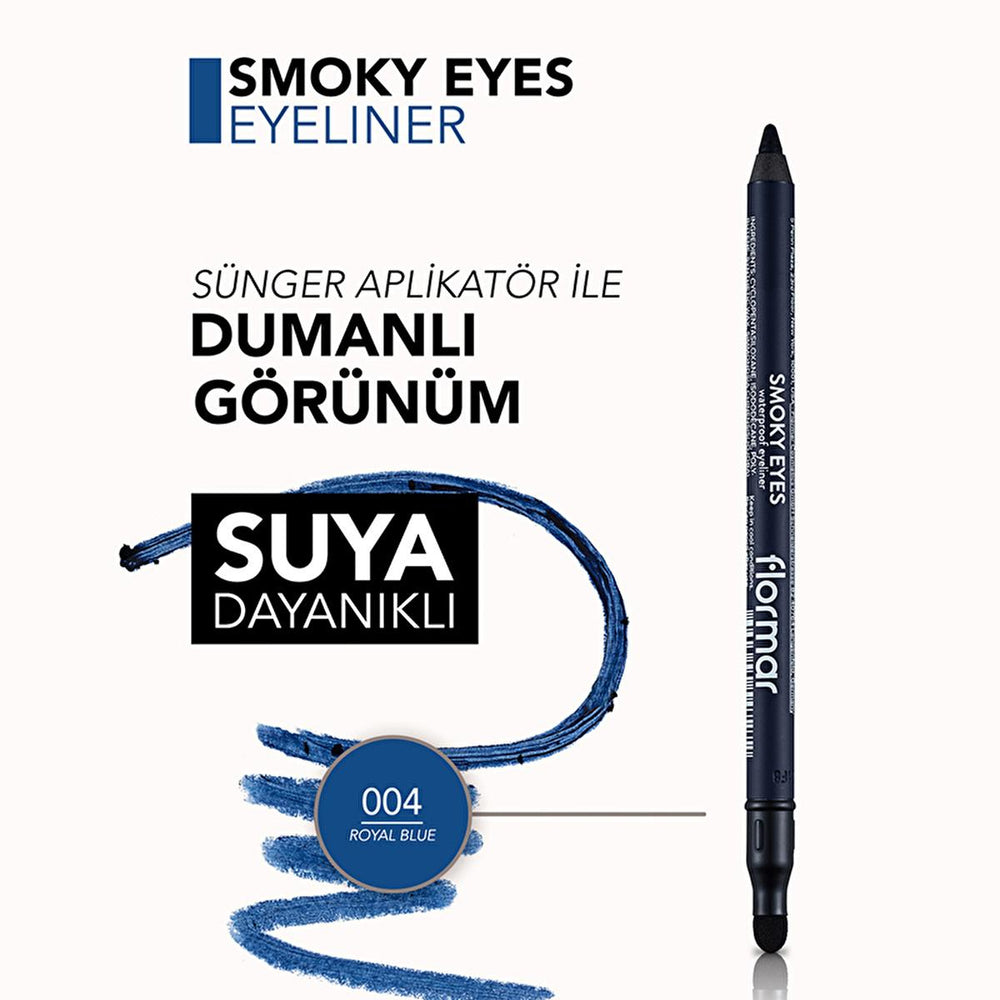 Flormar Smoky Eyes Waterproof Matte Eyeliner - Royal Blue, Long-Lasting, Smudge-Proof, Intensive Pigment - view 5