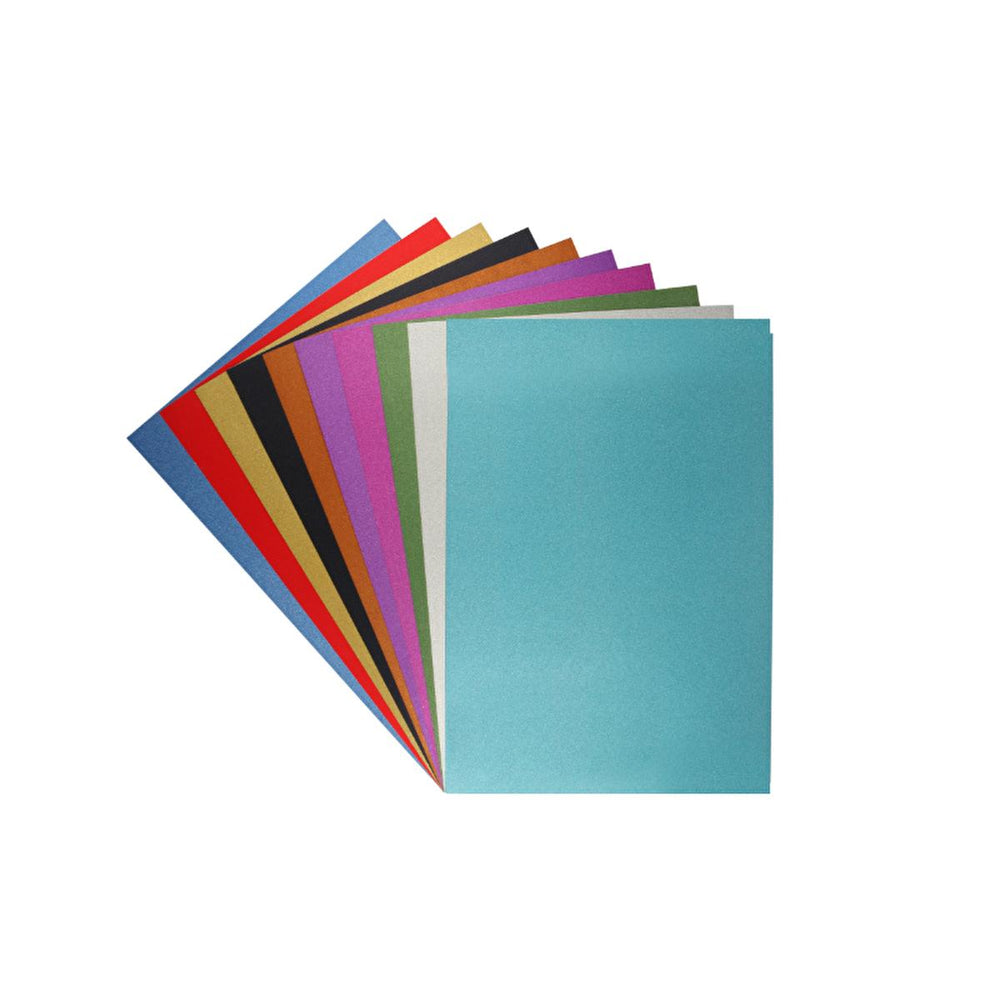 Lino - 10-Pack Assorted Colors Glitter Cardstock, 250g, 20x30cm - Heavyweight Art Paper for Crafting