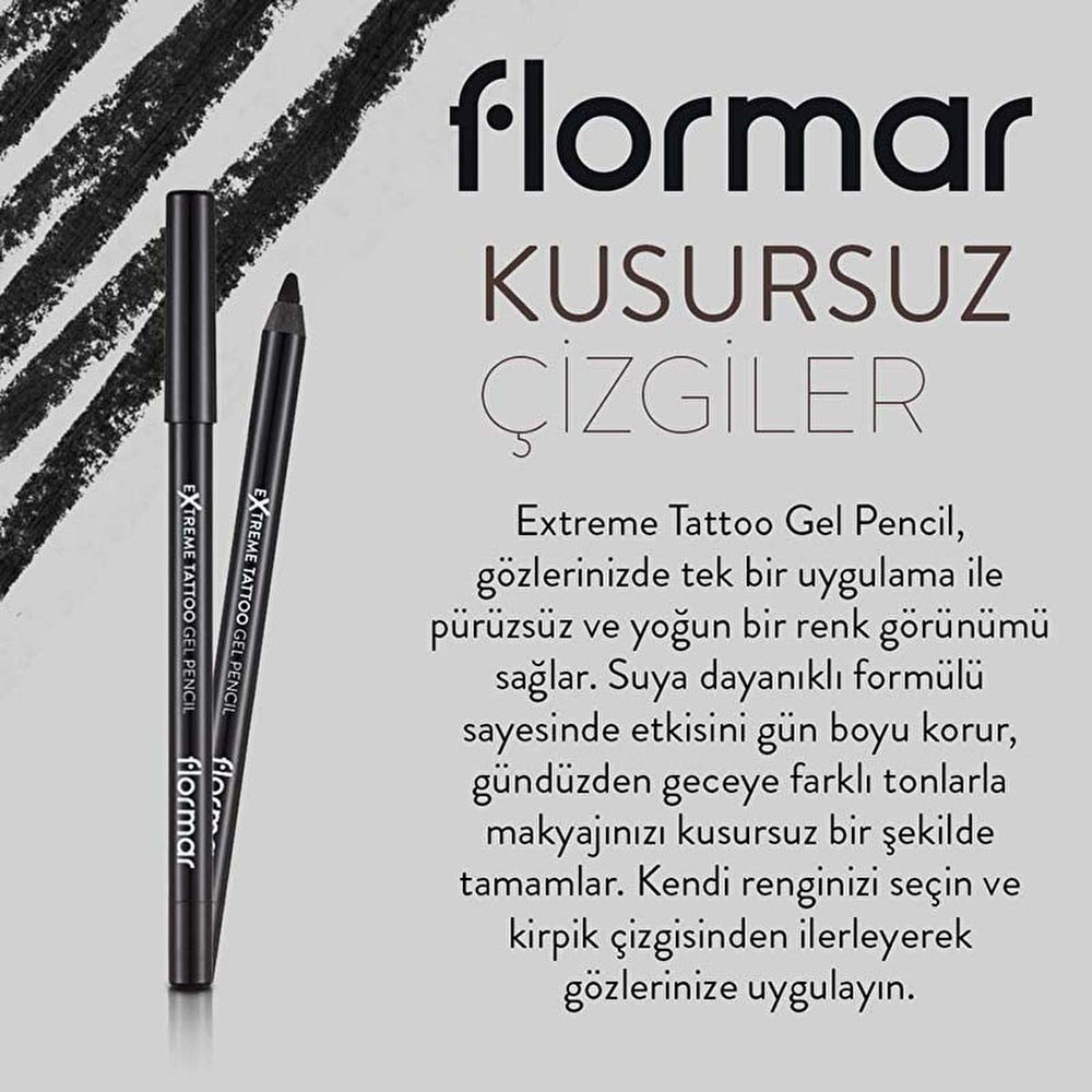 Flormar Extreme Tattoo Waterproof Gel Eyeliner - Long-Lasting, Smudge-Proof Makeup for Active Lifestyles - view 2