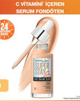 Maybelline Super Stay Skin Tint Foundation: Lightweight Vitamin C Formula for Radiant, All-Day Coverage - Brightening Skin Tint Foundation Maybelline Skin Tint: Radiant & Lightweight Vitamin C Foundation skin tint foundation, lightweight foundation, vitamin C foundation, radiant finish foundation, long-lasting foundation, Maybelline skin tint, brightening foundation, all skin types foundation, foundation, skin tint, vitamin C, radiant finish, long-lasting, all skin types, makeup, beauty, cosmetic, skin care