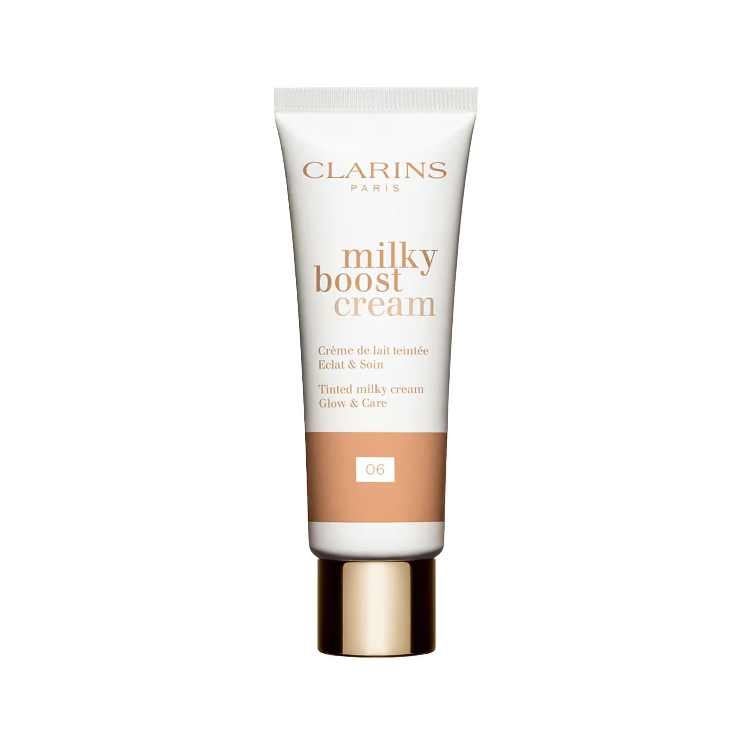 Clarins Milky Boost BB Cream - Shade 06 - Hydrating Tinted Moisturizer, Light Coverage, Natural Finish, 45ml Clarins Milky Boost BB Cream - Light Coverage, Hydrating Shade 06 BB cream, Clarins BB cream, Milky BB cream, Tinted moisturizer, Light coverage foundation, Hydrating BB cream, BB krem, Clarins Milky Boost, BB cream shade 06, Natural finish foundation, light coverage, moisturizing, hydrating, natural look, even skin tone, smooth application, easy to blend, lightweight feel, travel size, skin supple,