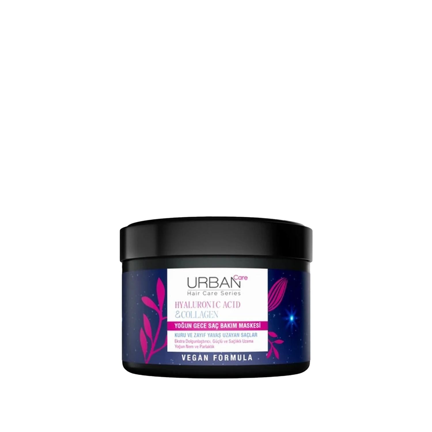 URBAN Care Hyaluronic Acid & Collagen Intensive Overnight Hair Care Mask for Dry & Lifeless Hair - 230ml URBAN Care Hyaluronic Acid Hair Mask for Dry Hair Hair care mask, Hyaluronic acid hair treatment, Collagen hair mask, Overnight hair care, Intensive hydration for dry hair, Dry hair solutions, Damaged hair repair, Hair nourishment, Hair care routine, Hyaluronic Acid benefits, Collagen benefits, Hair health, Hair repair, Moisturizing hair products