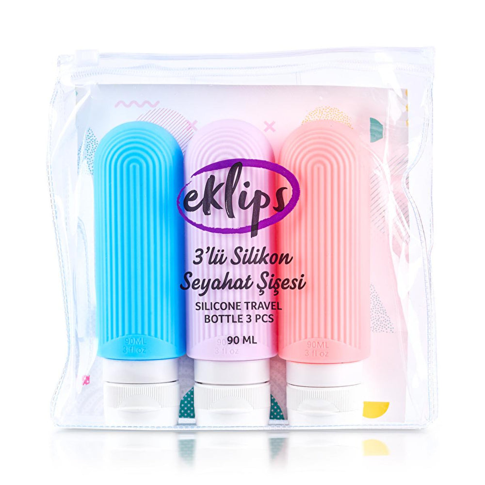 Eklips Travel-sized Silicone Bottles 3-Pack - Reusable, Refillable Toiletry Containers for Travel, 3.04 fl oz - view 4