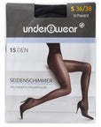Underwear 15 Denier Sheer Shiny Black Tights 36-38