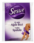 sesu wax strips pack with spatula, close up of sesu wax strip for hair removal Sesu Wax Strips - 10 Pack + Spatula | Hair Removal Sesu Wax Strips with Spatula - 10 Pack sesu, wax-strips, hair-removal, beauty, home-care, women, smooth-skin, spatula-included, professional-results, ai-generated