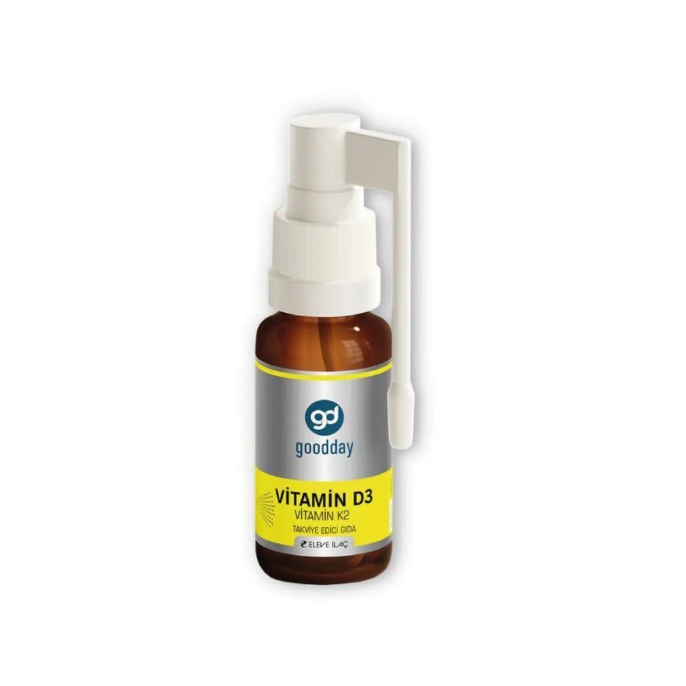 Goodday Vitamin D3 K2 Oral Spray: Boost Bone Health & Immunity - Easy Absorption, Precise Dosage - 20ml Goodday D3 K2 Spray: Boost Bone Health & Immunity Vitamin D3 supplement, Vitamin K2 supplement, D3K2 spray, oral vitamin spray, Vitamin D oral spray, bone health supplement, immune support vitamin, Vitamin D3 K2 oral spray, Goodday Vitamin D3K2, Vitamin D3 K2 supplement, vitamin spray, oral supplement, bone health, immune system, vitamin D, vitamin K, D3, K2, oral spray, health supplement, wellness, adult