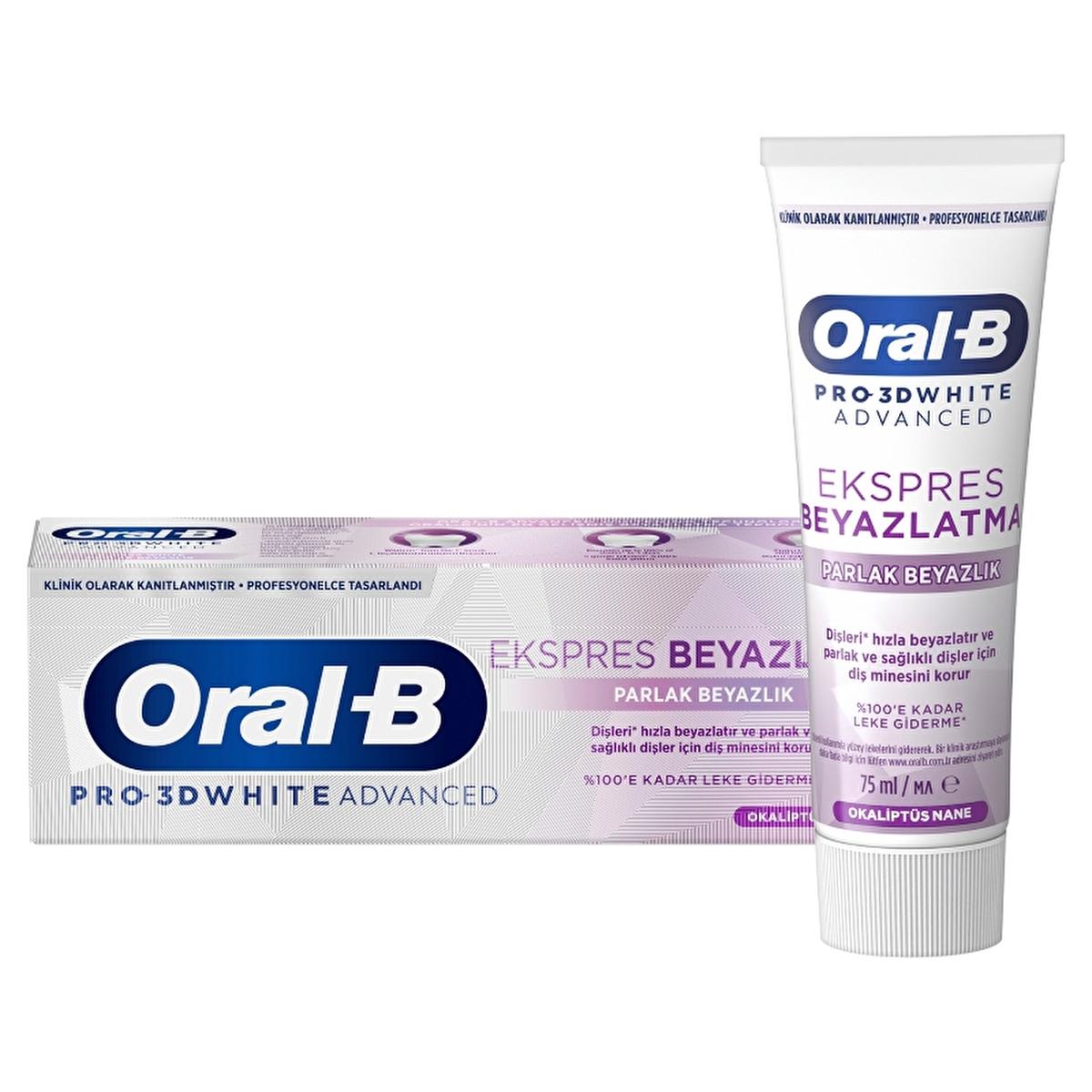 Oral-B Oral-B Pro 3D White Advanced Ekspres Beyazlık Diş Macunu 75ml - Whitening Toothpaste for a Brighter Smile Oral-B Pro 3D White Toothpaste - Advanced Whitening Oral-B Pro 3D White, Whitening Toothpaste, Advanced Ekspres Beyazlık, Diş Macunu 75ml, Oral Hygiene Products, Oral Care, Tooth Whitening, Dental Care, Healthy Smile, Brighter Teeth, Advanced Oral Care