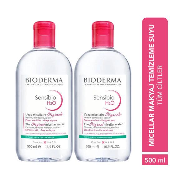 Bioderma Sensibio H2O Micellar Water for Sensitive Skin, Gentle Makeup Remover and Cleanser - 500ml Twin Set Bioderma Sensibio H2O Micellar Water - Gentle Makeup Remover sensitive skin micellar water, no-rinse makeup remover, Bioderma Sensibio H2O, gentle cleansing solution, soothing skincare for sensitive skin, micellar water, gentle makeup remover, sensitive skin care, skincare for sensitive skin, no-rinse cleanser, dermatologically tested, fragrance-free, non-comedogenic, paraben-free, skincare essential