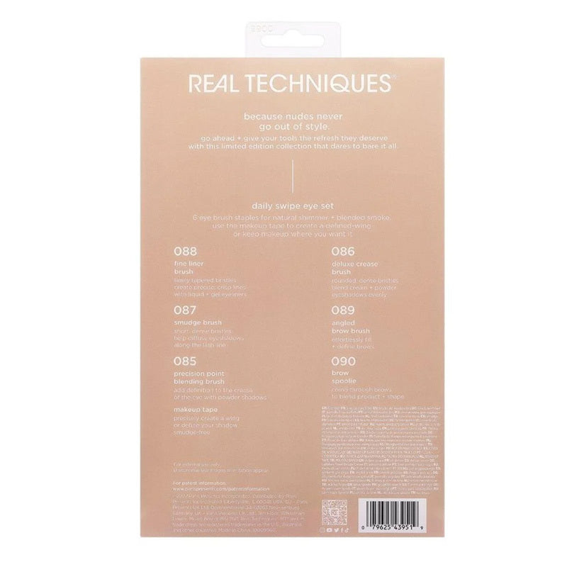 Real Techniques New Nude Daily Swipe Eye Brush Set 7 Pieces