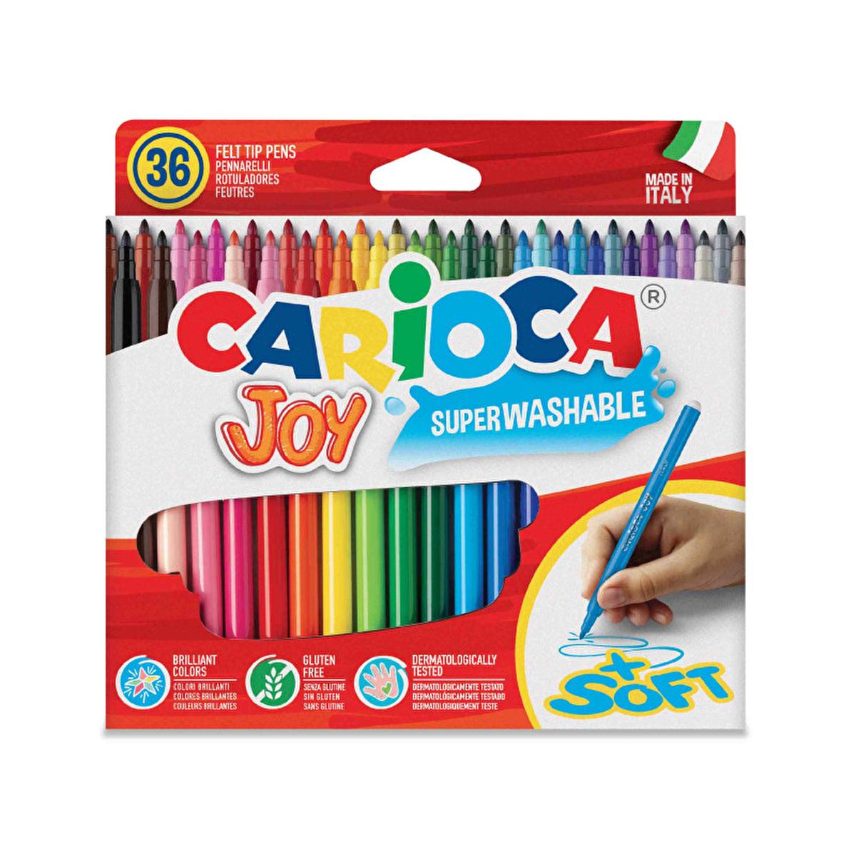 Carioca Joy Washable Markers 36-Pack - Vibrant, Easy-Clean Art Supplies for Kids Carioca Joy Washable Markers 36-Pack - Easy Clean Art washable markers, children's art supplies, Carioca Joy, washable felt tip pens, Italy made art supplies, art supplies, kids' coloring tools, bulk art supplies, safe art materials, creative toys, educational supplies