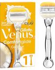 Gillette Venus ComfortGlide Olay Women's Razor - Moisturizing, 5-Blade Shaving System for Close Shave - Hygiene Products