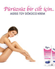 Agiss Hair Removal Cream for Normal Skin - 3.38 fl oz, Ammonia-Free, Moisturizing Formula Agiss Hair Removal Cream - Painless & Moisturizing hair removal cream, pain-free hair removal, normal skin hair remover, ammonia-free hair removal cream, Blue St. John's Wort Oil moisturizing hair removal, smooth skin, painless hair removal, hair removal for normal skin, moisturizing hair removal cream, clinically tested hair removal products