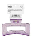 Eklips Rectangular Glitter Claw Clip in Purple, 1 pc