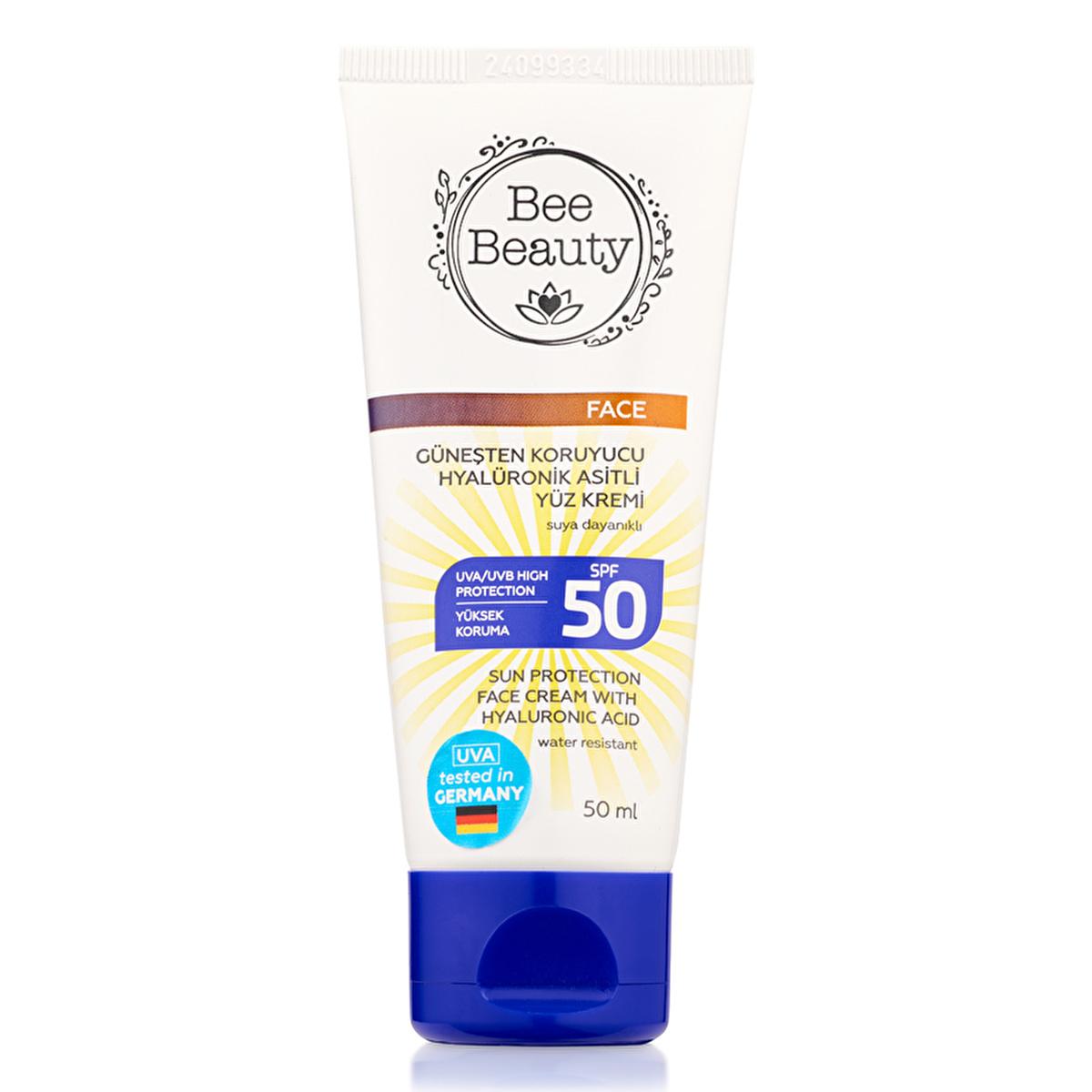 Bee Beauty Sunscreen Face Cream with Hyaluronic Acid - Dermatologically Tested, Water-Resistant, Anti-Aging Face Moisturizer Bee Beauty Sunscreen Face Cream - Hyaluronic Acid & UV Protection sunscreen face cream, hyaluronic acid face moisturizer, dermatologically tested sunscreen, water-resistant sun protection, anti-aging face cream, facial sun protection, daily moisturizer, makeup base, sensitive skin friendly, UV protection, skin hydration, cosmetic skincare