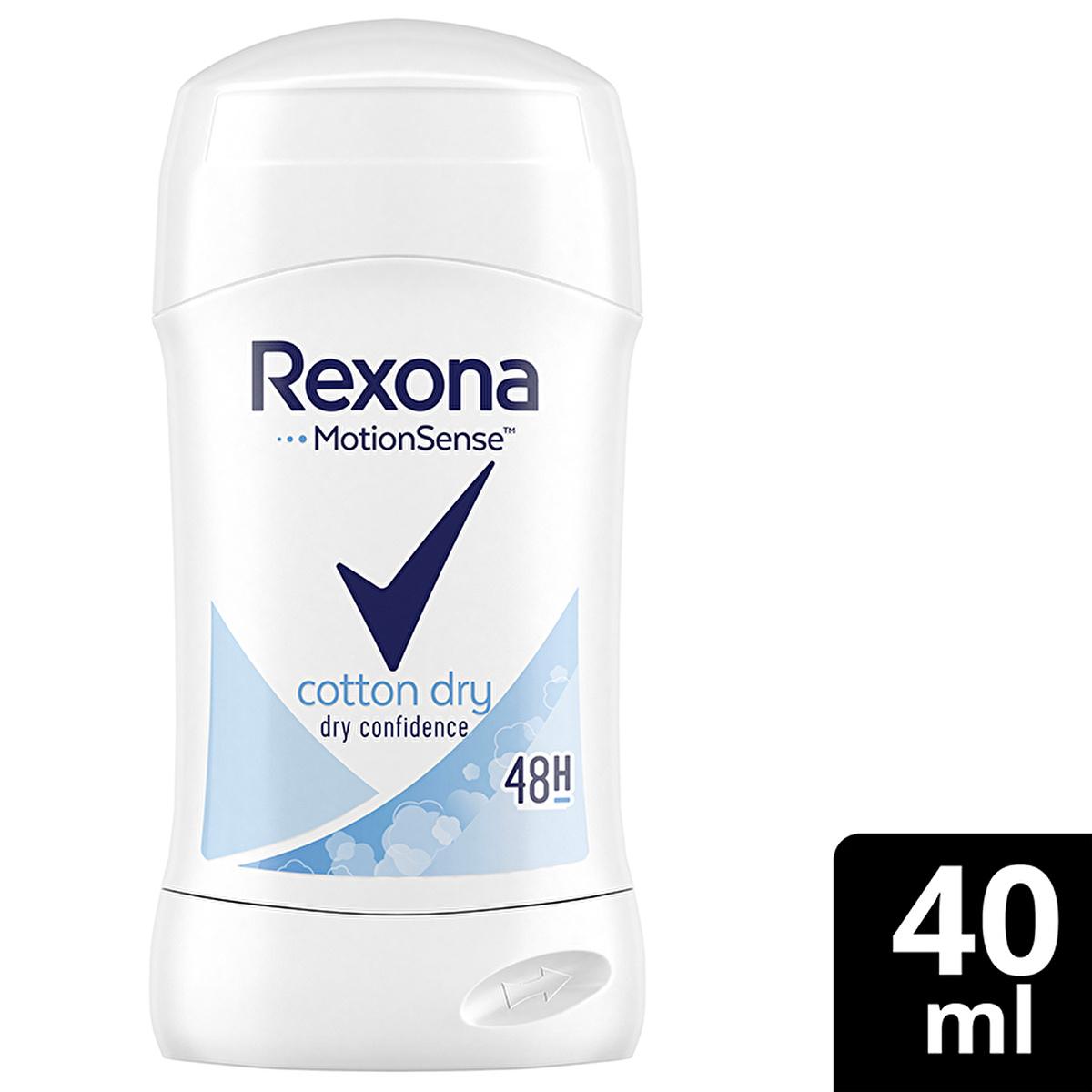 Rexona Women's Deodorant Stick Cotton Dry - Long-Lasting Freshness, 48hr Protection Rexona Cotton Dry Deodorant - 48hr Protection Women's Deodorant Stick, Antiperspirant Deodorant, Alcohol-Free Deodorant, Long-Lasting Freshness, Rexona Cotton Dry Deodorant, Deodorant for Women, 48hr Protection, Floral Scent, Motionsense Technology, Personal Care, Hygiene Products