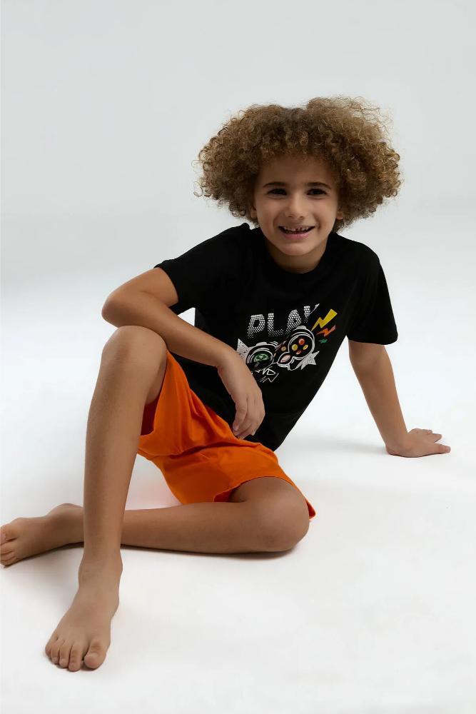 Rolly Polly Rp3539-2 Boys Bermuda Set in Black