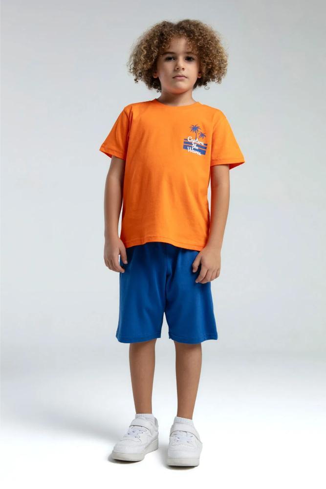 Rolly Polly Boys' Bermuda Shorts & Tee Set in Orange