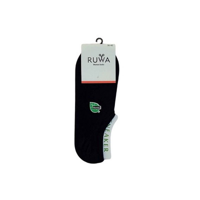 Ruwa 203 Women's Sneaker Socks - Breathable Black Low-Cut
