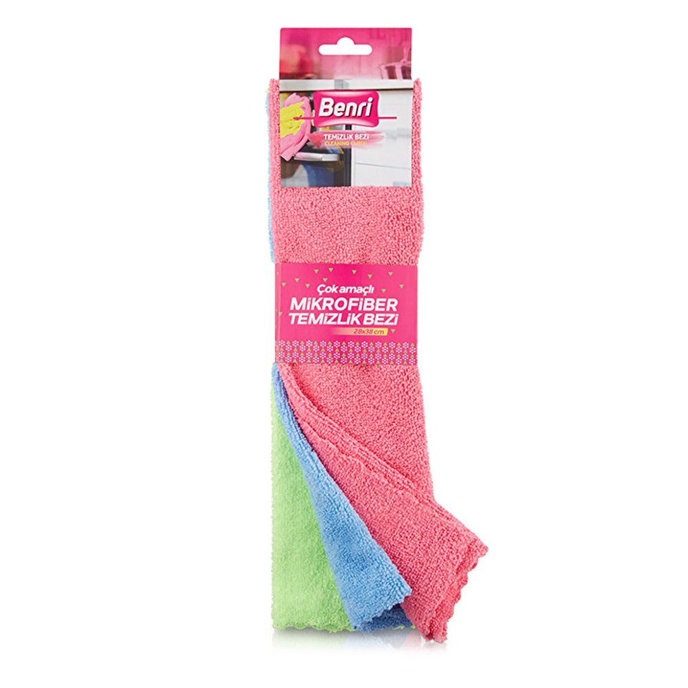 Benri 3-Pack Microfiber Cleaning Cloths - Soft, Versatile & Durable Multi-Surface Cleaning Tools - view 2