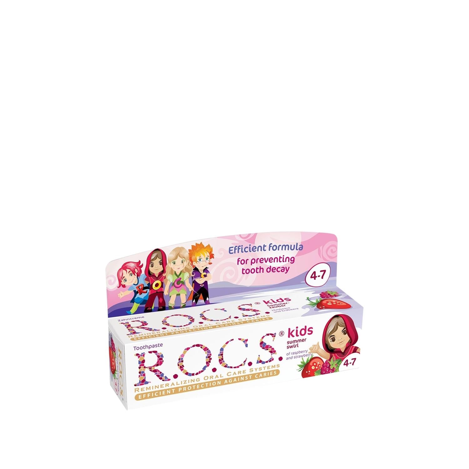Rocs Kids Toothpaste Raspberry-Strawberry Flavor for Children Aged 4-7 Years - 45g Rocs Kids Toothpaste for Children Aged 4-7 - Raspberry Strawberry Flavor kids toothpaste, children's oral hygiene, raspberry strawberry toothpaste, toothpaste for kids aged 4-7, Rocs Kids toothpaste, kids oral care, children's dental hygiene, kid-friendly toothpaste, raspberry flavor toothpaste, strawberry flavor toothpaste, oral hygiene for kids, healthy smile for kids