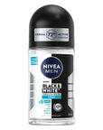 Nivea Men Invisible Black & White Fresh Roll-On Deodorant: 48H Anti-Stain Protection & Long-Lasting Freshness