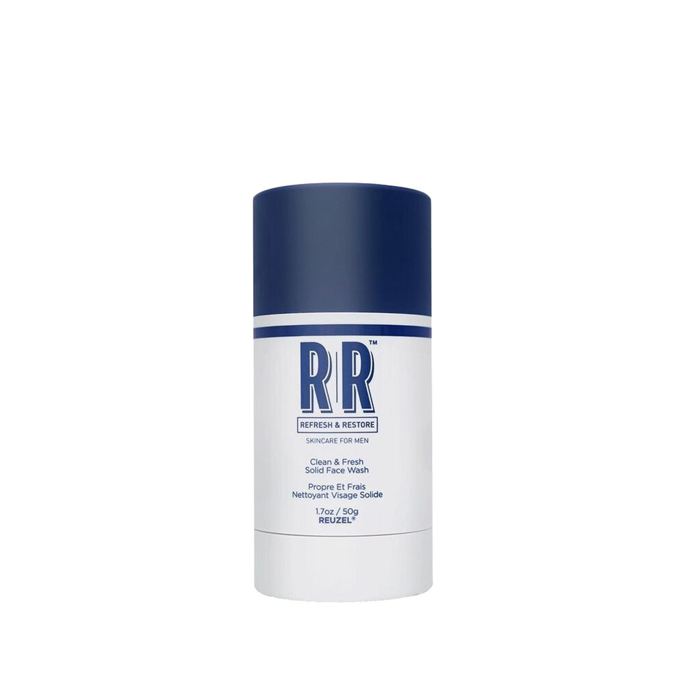 Reuzel Solid Face Wash Stick - Clean & Fresh Scent, 50g - Convenient Men's Grooming Face Wash Reuzel Solid Face Wash Stick - Clean & Fresh Scent Reuzel face wash, solid face wash stick, clean and fresh face wash, men's grooming face wash, compact face wash, grooming products, personal care, facial cleansing, eco-friendly, travel-friendly, Reuzel brand, face wash for men, solid face wash, clean face wash, fresh face wash