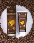 ROCS Coffee & Tobacco Toothpaste for Adults - SLS-Free, Vitamin E, 2.03 fl oz ROCS Coffee & Tobacco Toothpaste - SLS-Free, 2.03 fl oz Adult toothpaste, Coffee and tobacco stain remover, SLS-free toothpaste, Toothpaste with Vitamin E, Natural oral care products, Oral hygiene, Whitening toothpaste, Coffee lover's toothpaste, Tobacco stain remover, Fresh breath, Healthy gums, Gentle toothpaste, Chemical-free toothpaste, Enzyme-based toothpaste